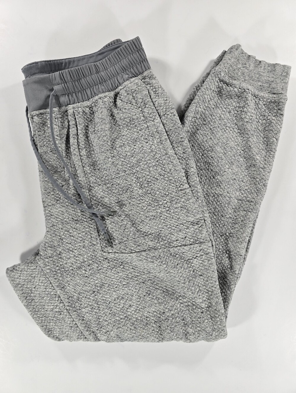 Lululemon At Ease Jogger Pants Mens Large Textured Heather Gray Double-Knit